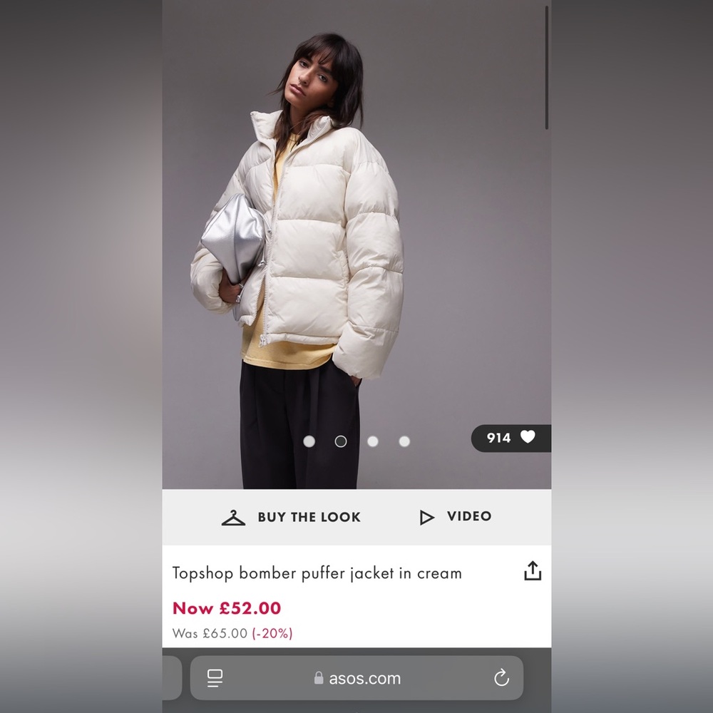 ASOS white puffer jacket - Picture 2 of 9